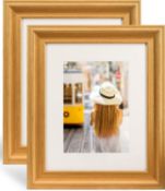 RRP £20.99 GraduationMall 8x10 Wood Picture Frames, Display Photos 5x7 Set of 2,Real Glass