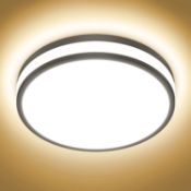 Onforu 18W Bathroom LED Ceiling Light, 1600LM IP54 Waterproof Modern Flush Ceiling Light