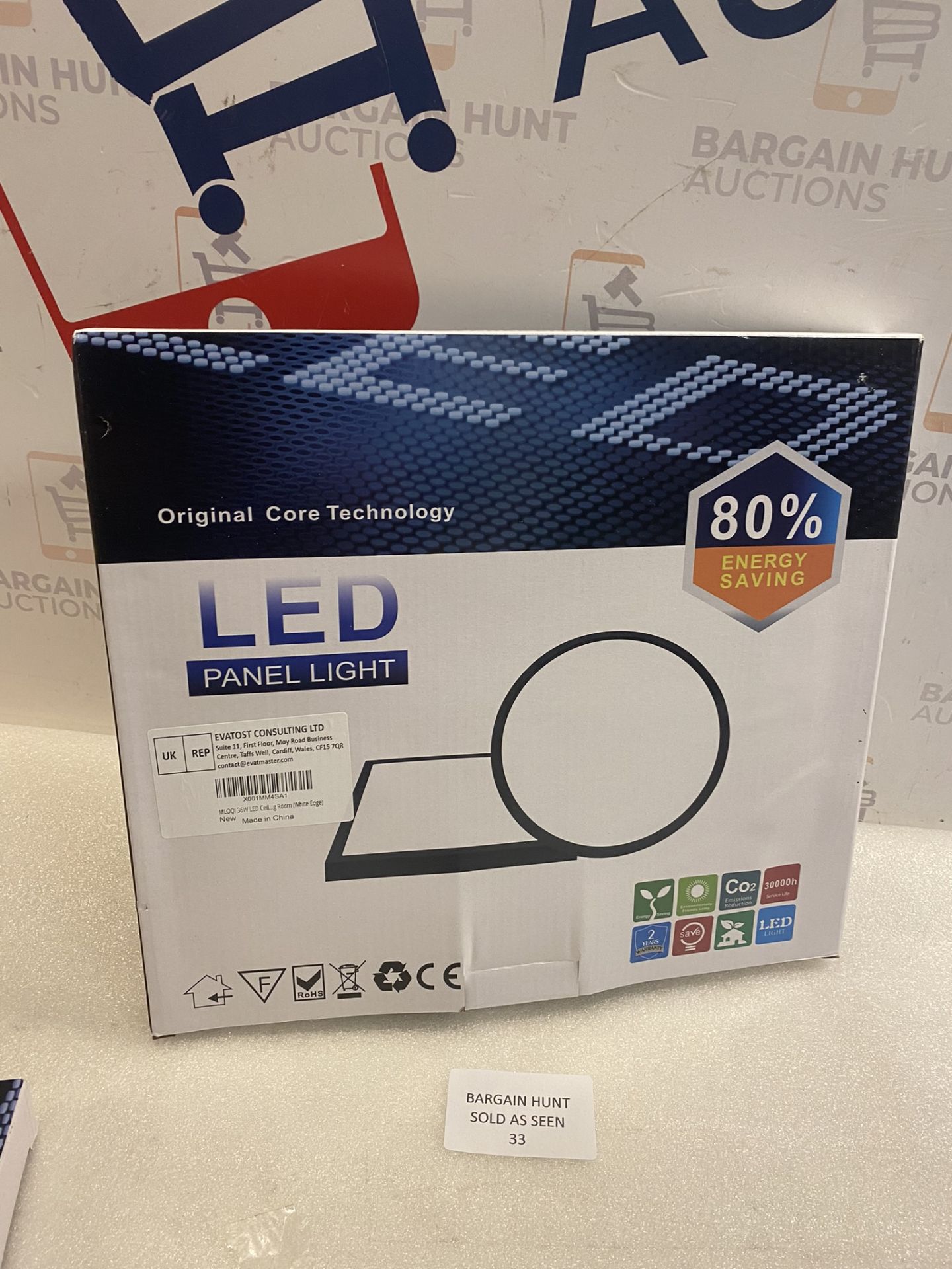 RRP £24.99 MLOQI Ceiling Square LED Ceiling Light Super Thin 36W 5000K Daylight - Image 2 of 2