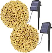 RRP £28.99 [2 Pack] Solar Lights Outdoor, Kolpop 24M/79ft 240 LED Solar Powered Garden Lights