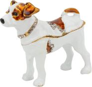 RRP £24.99 Trinket Box Shiny Diamonds Dog Decoration Metal Crafts Jewelry Box Gift