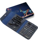 Professional Manicure Gift Set 16-Pieces Stainless Steel Nail Clippers Travel Set