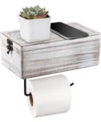 RRP £19.99 Toilet Paper Holder Wooden Shelf and Storage