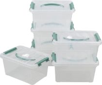 Rinboat 6 Pack Clear Plastic Storage Boxes, 6 Litre RRP £25.99