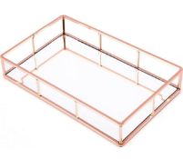 PuTwo Mirror Tray Glass Counter Decor Serving Tray Organiser Jewellery Holder RRP £20.99