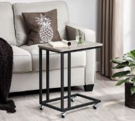RRP £33.99 Vasagle End Table Side Table with Steel Frame and Castors Bed Coffee Table