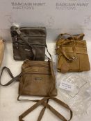 Lorenz Ladies Small Genuine Soft Leather Cross Body / Shoulder Bag, Set of 3
