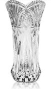 RRP £26.99 Kurtzy Clear Crystal Glass Vase 29cm Modern Decorative Melodia Cylinder Flower Vase