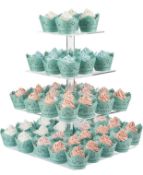 RRP £27.99 Cecolic Cupcake Stand 4-Tier Square Acrylic Dessert Display Stand Party Decor