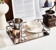 PuTwo Mirror Tray Glass Counter Decor Serving Tray Organiser Jewellery Holder RRP £20.99