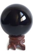 RRP £21.99 Mina Heal Obsidian Crystal Fengshui Ball Meditation Crystal Healing Sphere, 55mm