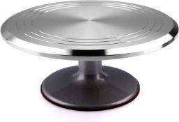 RRP £29.99 12-Inch Rotating Cake Turntable, Aluminium Alloy Revolving Cake Stand