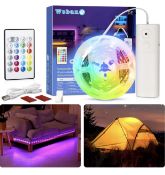 RRP £18.99 Wobane Rechargeable RGB LED Strip Lights with Remote Control Colour Changing