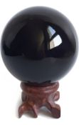 RRP £21.99 Mina Heal Obsidian Crystal Fengshui Ball Meditation Crystal Healing Sphere, 55mm
