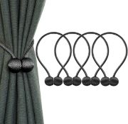 RRP £21.99 IHClink Magnetic Curtain Tiebacks Set of 4 Buckle Clips Woven Curtain Holdbacks
