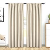RRP £27.99 Floweroom Blackout Curtains Thermal Insulated Rod Pocket Curtains, 168cm x 137cm