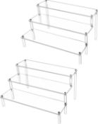 RRP £80 Collection of QWORK Acrylic Display Stand, Clear Acrylic Cupcake Dessert Stands, 5 Pieces