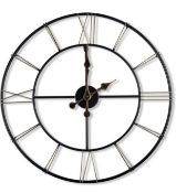 RRP £29.99 Maxstar Modern Roman Numerals Large Wall Clock Round Metal Silent Wall Clock