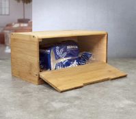 RRP £29.99 Woodluv Bread Bin Countertop Bread Storage with Drop Down Front Lid