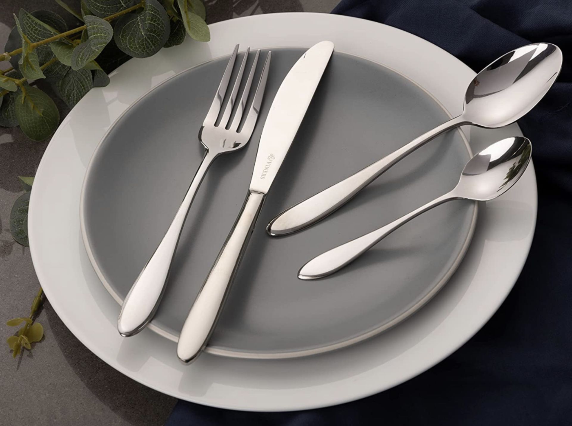 RRP £32.99 Viners Tabac 16 Piece + 8 Free Spoons Stainless Steel Cutlery Set