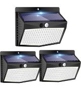 RRP £18.99 Peasur Solar Lights Outdoor Garden Motion Sensor Solar Security Lights, Set of 3