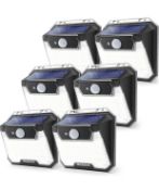 RRP £42.99 Reayos Solar Lights Outdoor 148LED with Motion Sensor IP65 Waterproof, 6-Pack