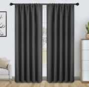 RRP £33.99 Floweroom Blackout Curtains Thermal Insulated Rod Pocket Curtains, 117cm x 229cm