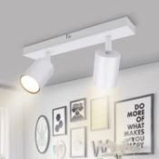 RRP £25.99 Kambo Ceiling / Wall Spotlights, Wall Lights Adjustable GU10 Sockets 2 Spots Light