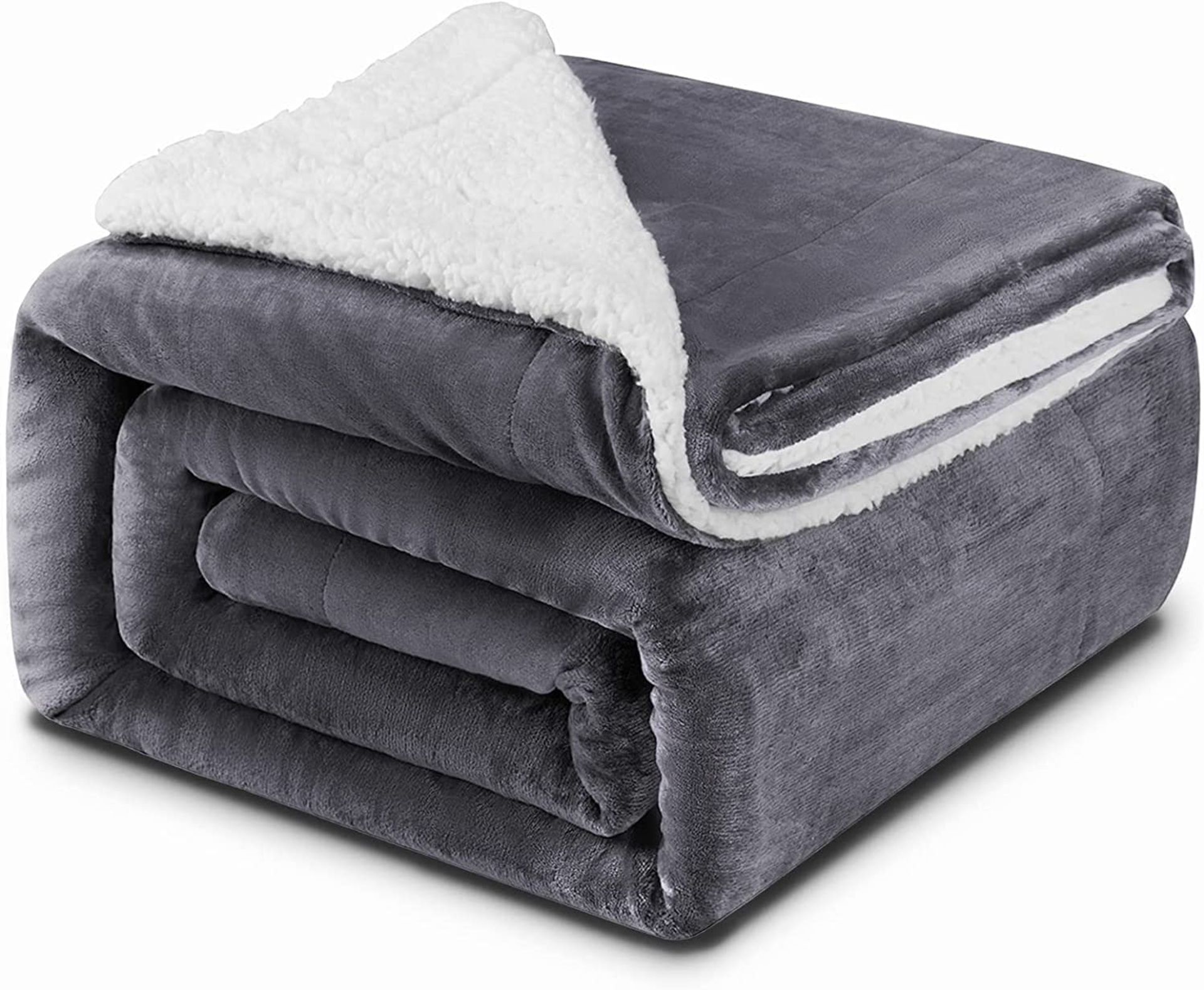 RRP £34.99 Blanket 130x160cm, 550GSM Thick Blanket, Sherpa Fleece , Warm and Cosy Throw