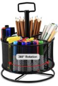 RRP £18.99 Marbrasse Mesh Desk Organizer, 360-Rotataing Pen Desktop Stationary Organizer