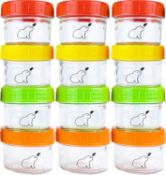 RRP £23.99 Budding Bear Glass Baby Food Storage Containers 120 ml / 4 fl oz (Set of 12)
