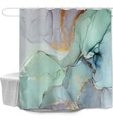 RRP £20.99 Winolive Marble Shower Curtain Beautiful Fabric Cloth with Accessories