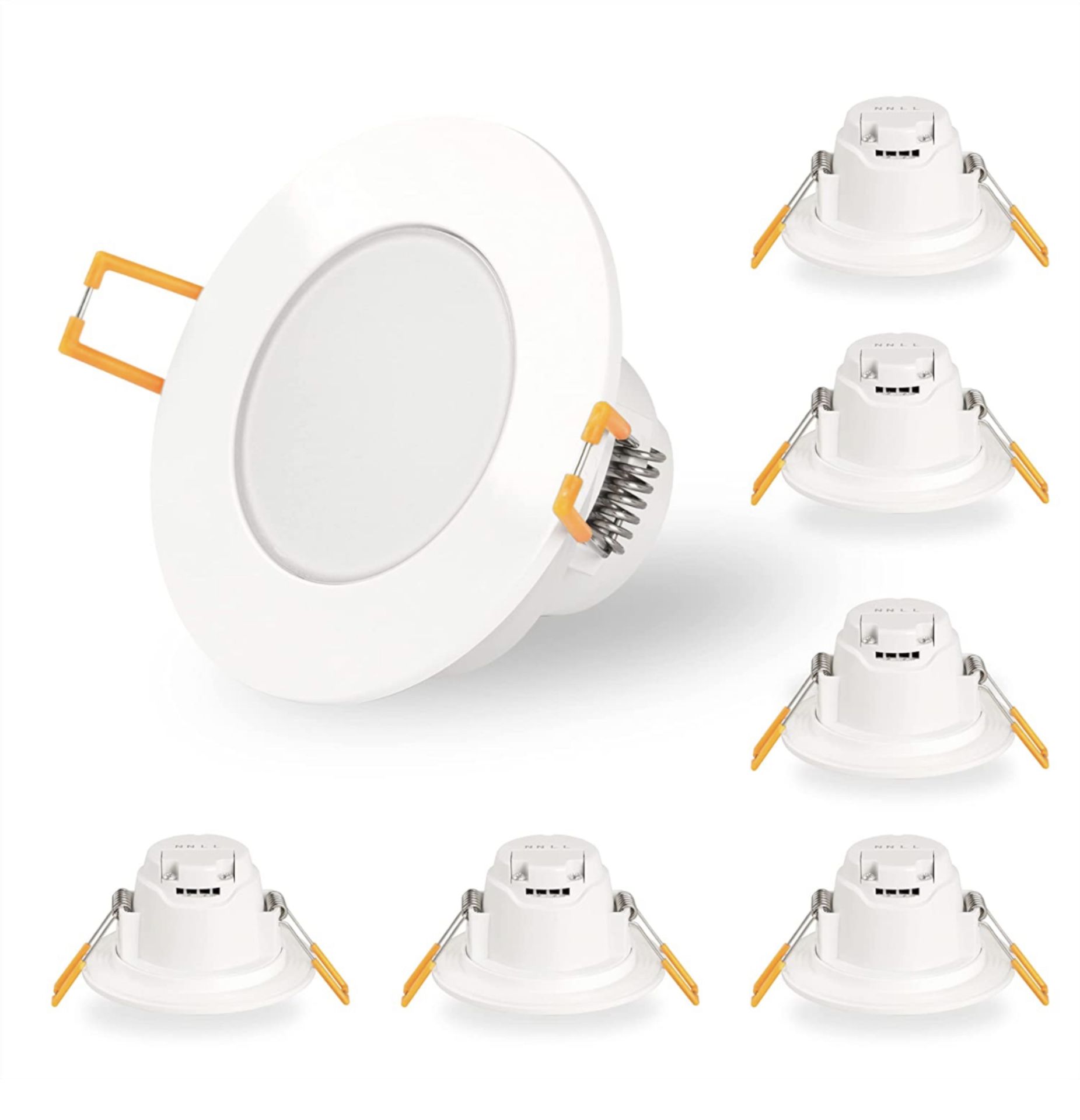 RRP £26.99 Hopha LED Downlight Ceiling IP65 Recessed Spot Down Lights, 6-Pack 5w Warm White