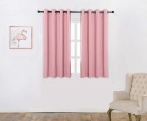 RRP £32.99 Anjee Eyelet Blackout Thermal Insulated Curtains 66x54" with matching Tie Backs
