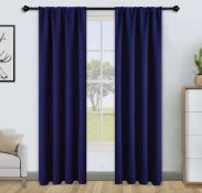 RRP £23.99 Floweroom Blackout Curtains Thermal Insulated Rod Pocket Curtains, 132cm x 114cm