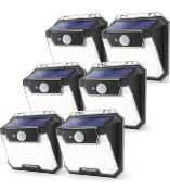 RRP £42.99 Reayos Solar Lights Outdoor 148LED with Motion Sensor IP65 Waterproof, 6-Pack