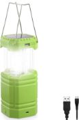 RRP £22.99 Solar Camping Lantern Ultra Bright Collapsible Hand Crank Portable LED Flashlight
