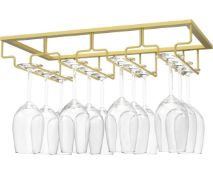 RRP £21.99 Nuovoware Glass Rack Golden Metal Storage Hanger Rack