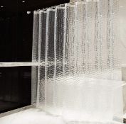 RRP £46 Set of 2 x OTraki Shower Curtain 94x78" 3D Weighted Semi Transparent EVA Waterproof