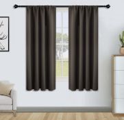 RRP £23.99 Floweroom Blackout Curtains Thermal Insulated Rod Pocket Curtains, 117cm x 137cm