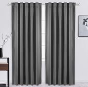 RRP £33.99 Floweroom Blackout Curtains Thermal Insulated Rod Pocket Curtains, 132cm x 213cm