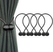 RRP £21.99 IHClink Magnetic Curtain Tiebacks Buckle Clips Tie Band Woven Decorative, 4 Pieces