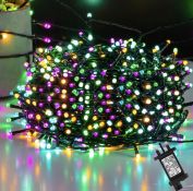 RRP £29.99 Ulinek 50M 500LED String Fairy Lights Multicoloured Mains Powered Waterproof Lights