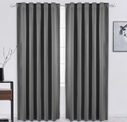 RRP £33.99 Floweroom Blackout Curtains Thermal Insulated Rod Pocket Curtains, 132cm x 213cm