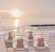RRP £17.99 Belle Vous 12-Pack Votive Glass Candle Holders