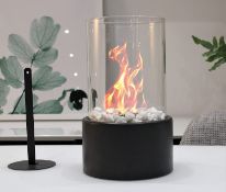 RRP £28.99 Bio Ethanol Fireplace Indoor Outdoor Camping Glass Top Burner Fire Katy