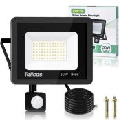 RRP £25.99 Tailcas Security Light Outdoor Motion Sensor 50W 4500LM PIR Security Light Waterproof