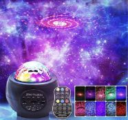 RRP £24.99 LED Night Light Projector, 3 in 1 LED Galaxy Starry Light Ocean Wave Projector