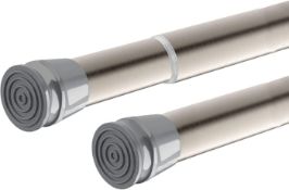 RRP £48 Set of 2 x MUHOO Curtain Pole, 70-120cm No Drilling Extendable Telescopic Curtain Tension