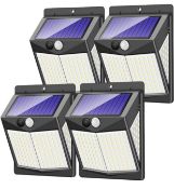 RRP £32.99 Claoner Solar Security Lights Outdoor 140LED Solar Motion Sensor Lights, 4-Pack